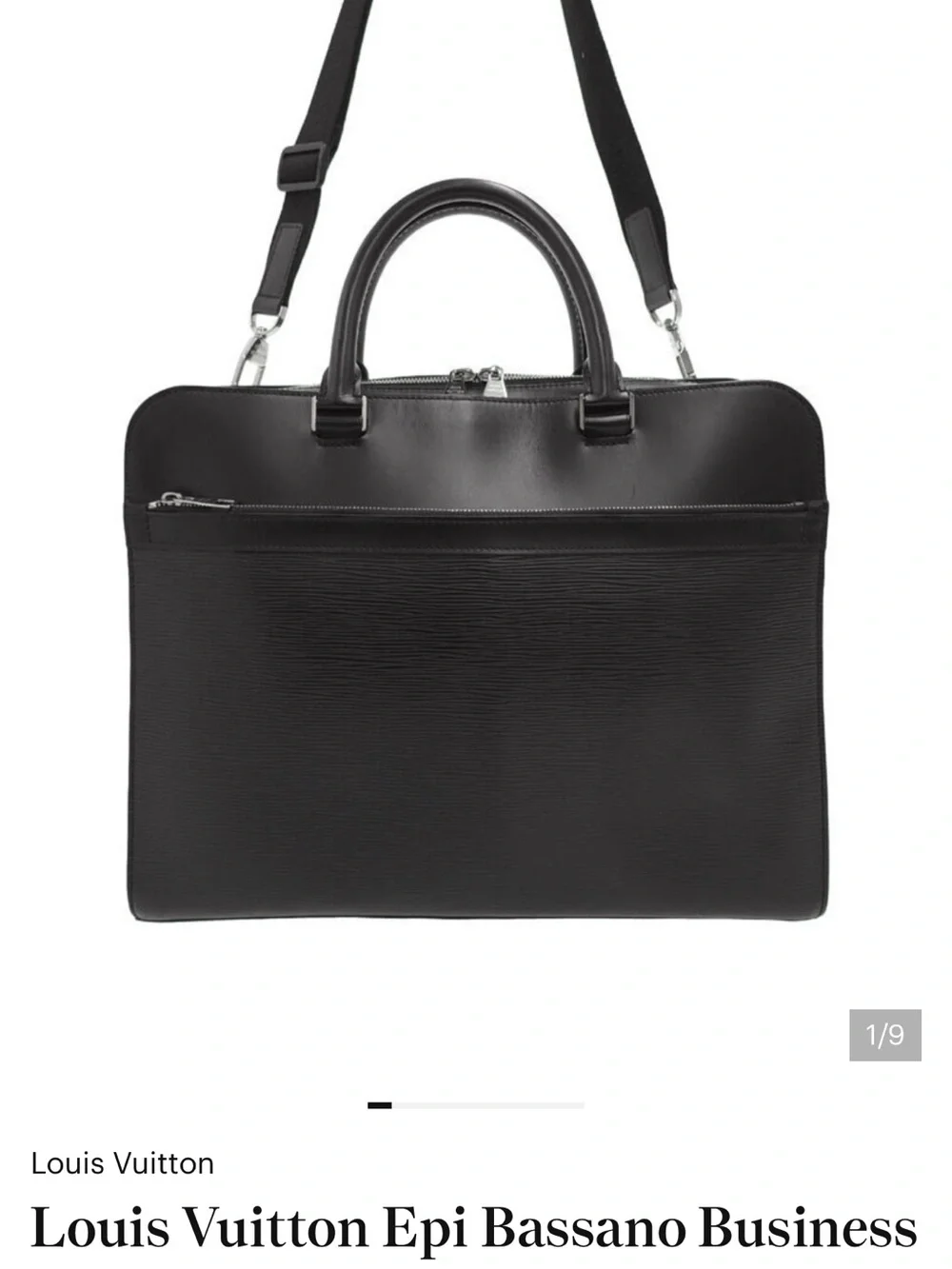 Louis Vuitton Black Epi Business Laptop Briefcase